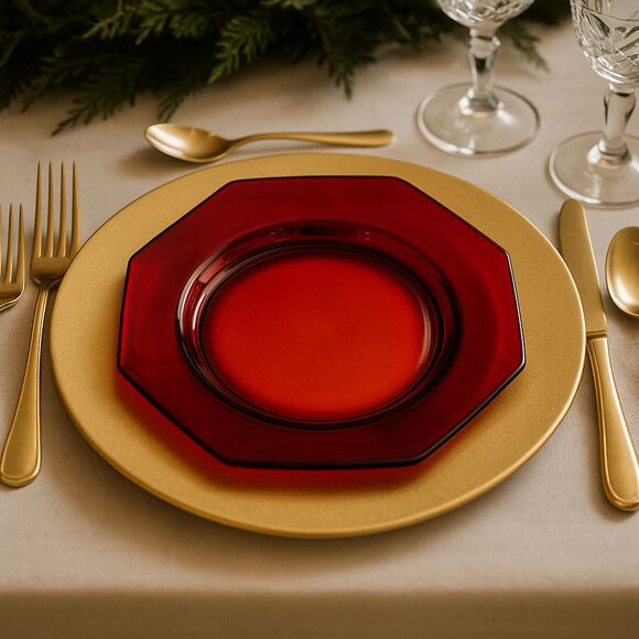Imperial Glass Ruby Red Molly Salad Plates–Set of 6, 1930s Vtg Depression Glass - Picture 1 of 8